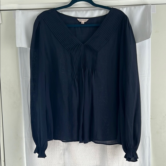 Nanette Lepore Black Puff Sleeve Blouse with Sailor Collar Size XL EUC Business - Picture 3 of 7